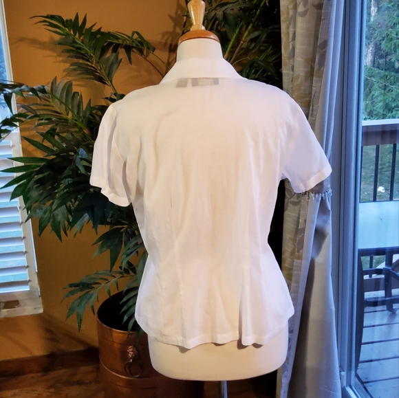 Dana Buchman White Button-Down Shirt - Picture 4 of 4
